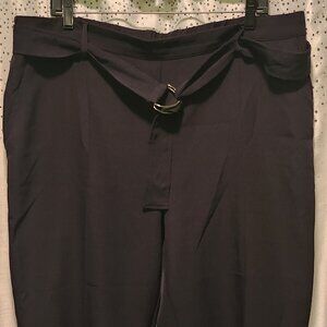 C by One XL Dress Pants – Black with Ribbon Belt
